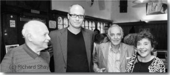 Pic: "Art Shay, Aleksandar Hemon, Peter Byrne, and Florence Shay" - © 2009 Richard Shay - Size: 13k